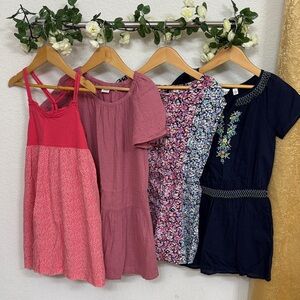 GAP • 4 Dresses in Pink, Mauve, Floral, and Navy
